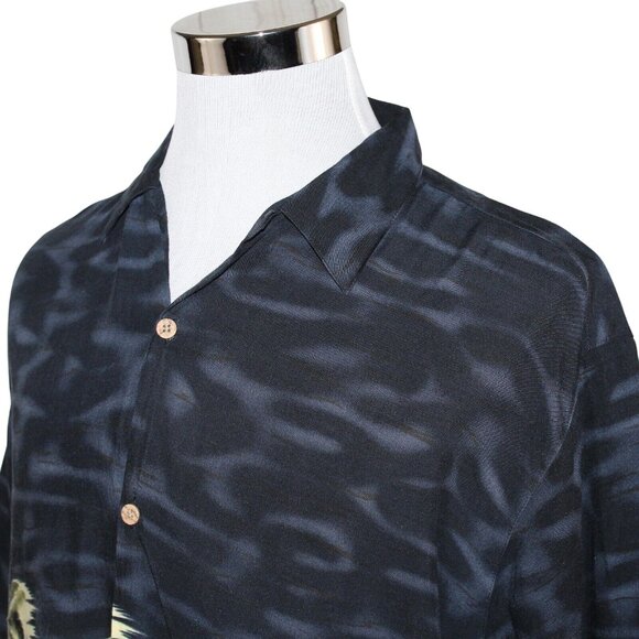 Island Collection Large Aloha Hawaiian Shirt Tiki Motorcycle Surf Boards Beach - Picture 9 of 12